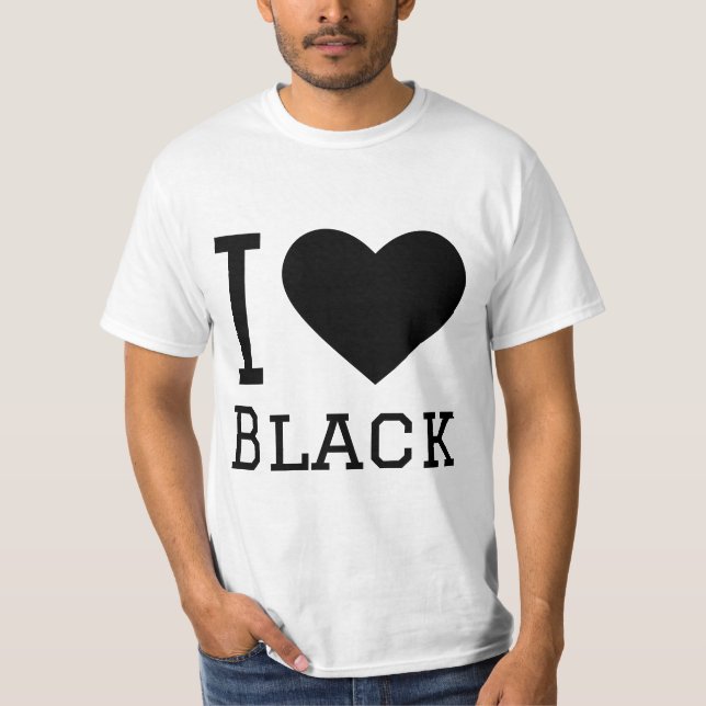Camiseta Eu amo preto (Frente)