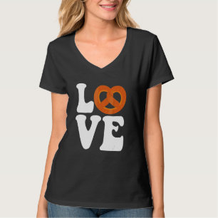 Camiseta Eu Amo Pretzels para Roupas de Escritório do Dia d