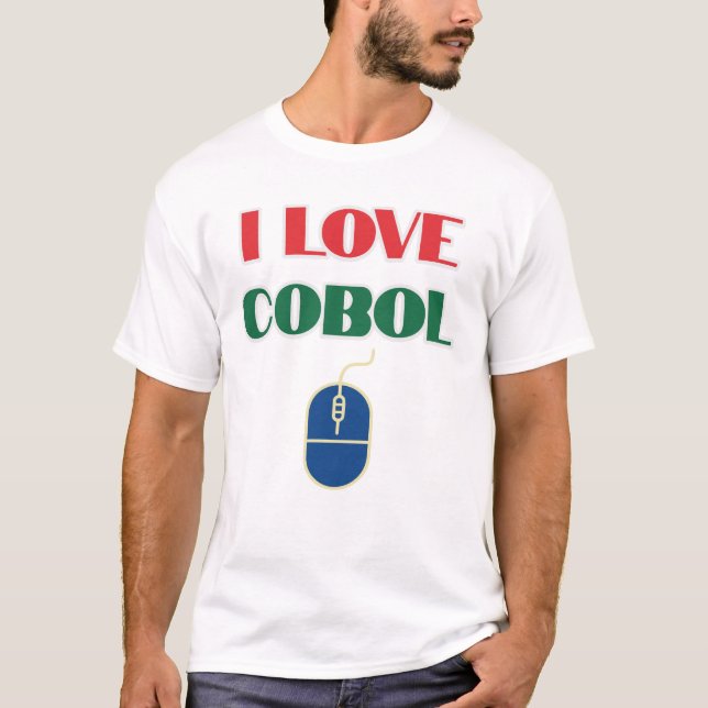 Camiseta Eu Amo Programação e Eu Amo Cobol (Frente)