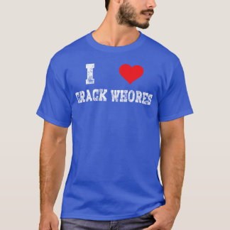 Camiseta Eu Amo Prostitutas Crack Adultos Cute Coração Voa