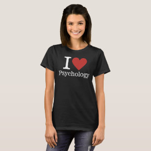 Camiseta Eu ❤️ Amo Psicologia para Faculdade/Estudantes Mul