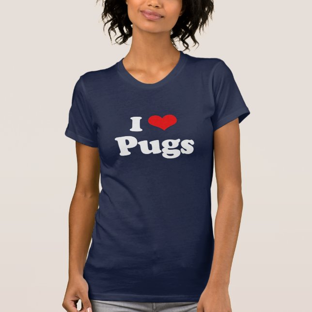 Camiseta Eu amo Pugs (Frente)
