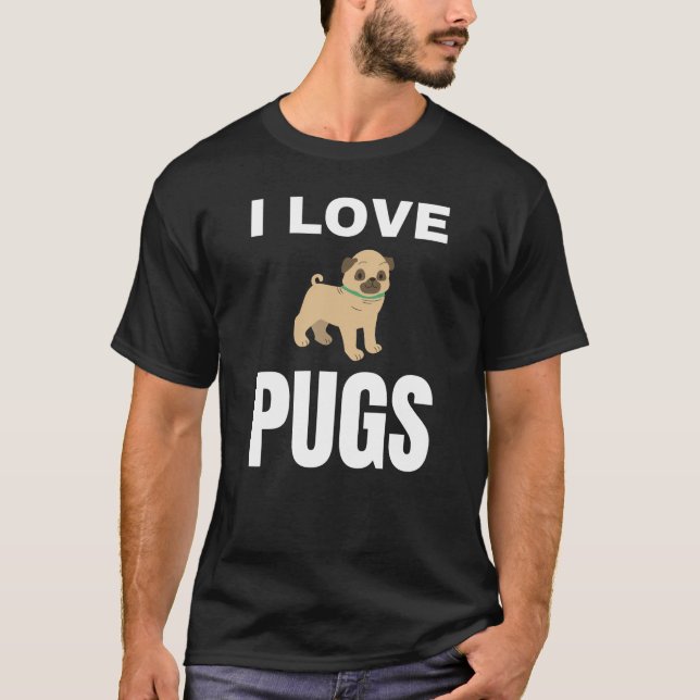 Camiseta Eu amo Pugs (Frente)