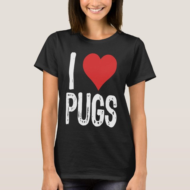Camiseta Eu Amo Pugs (Frente)