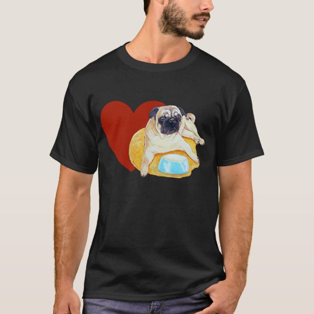 Camiseta Eu amo Pugs! (Frente)