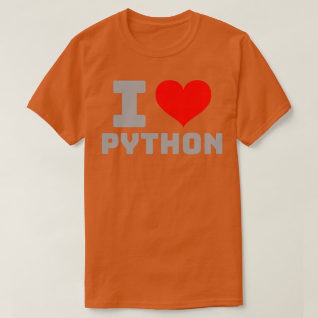 Camiseta Eu amo Python (Frente do Design)