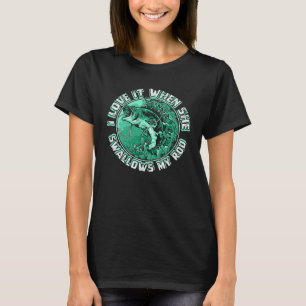 Camiseta Eu amo quando ela engole meu sangue para peixe ou