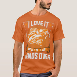 Camiseta Eu Amo Quando Ela Se Aproxima Da Pesca Engraçada