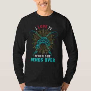 Camiseta Eu Amo Quando Ela Se Curva Sobre Peixes De Hobby P