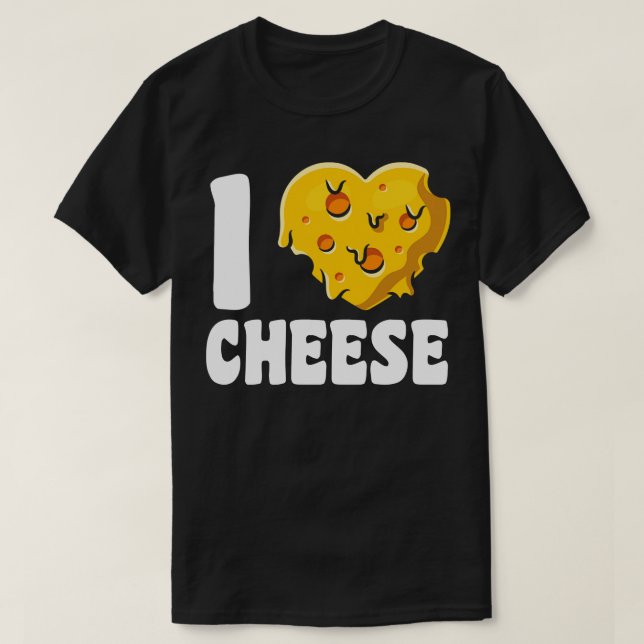 Camiseta Eu Amo Queijo Amante de Queijo (Frente do Design)