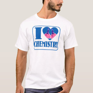 Camiseta Eu Amo Química Diversão Química Ciência Cartoon