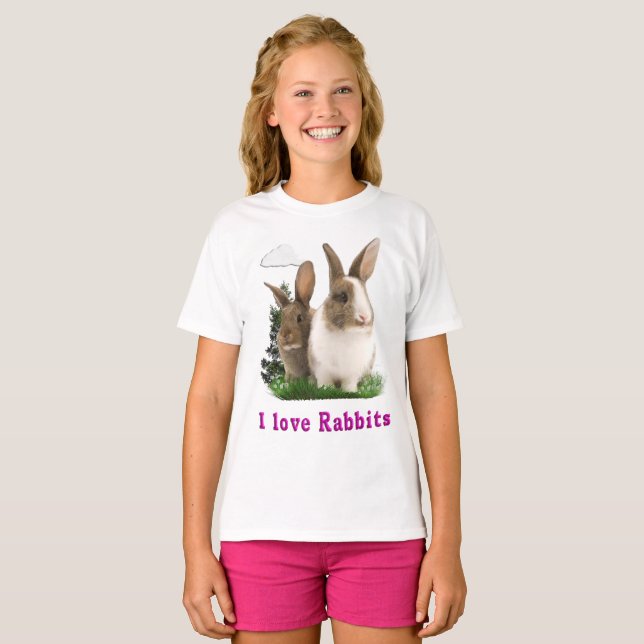 Camiseta Eu amo Rabbitts (Frente Completa)