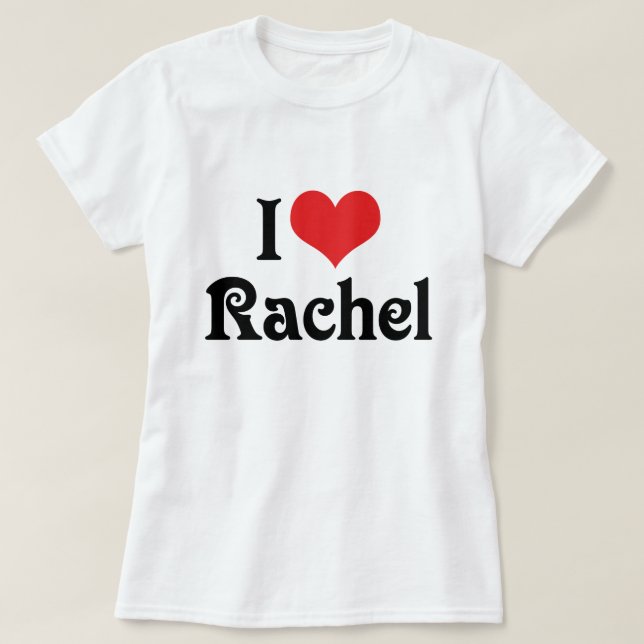 Camiseta Eu Amo Rachel (Frente do Design)