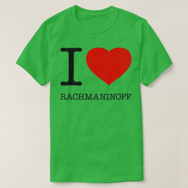 CAMISETA EU AMO RACHMANINOFF 1  (Frente do Design)