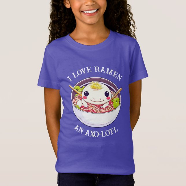 Camiseta Eu Amo Ramen Axolotl Pun (Frente)