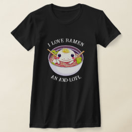 Camiseta Eu Amo Ramen Axolotl Pun