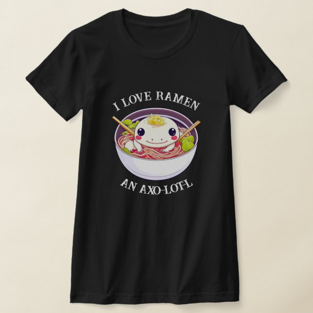 Camiseta Eu Amo Ramen Axolotl Pun (Postura )