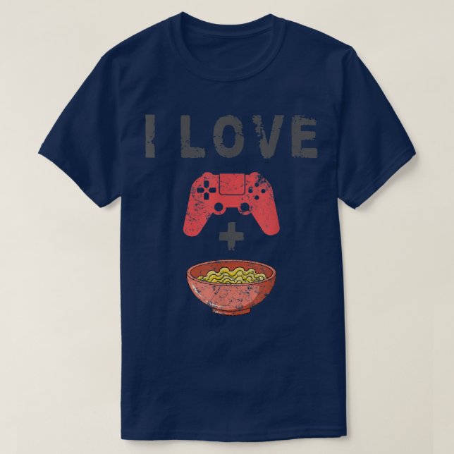 Camiseta Eu Amo Ramen E Joga Brincadeiras Com Os Jogadores  (Frente do Design)