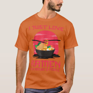 Camiseta Eu Amo Ramen E Talvez 3 Pessoas De Anime Kawaii