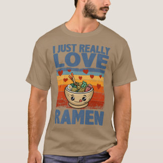 Camiseta Eu Amo Ramen Noodles, Japonês Para Homens
