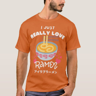 Camiseta Eu Amo Ramen Noodles Japoneses Com Hea
