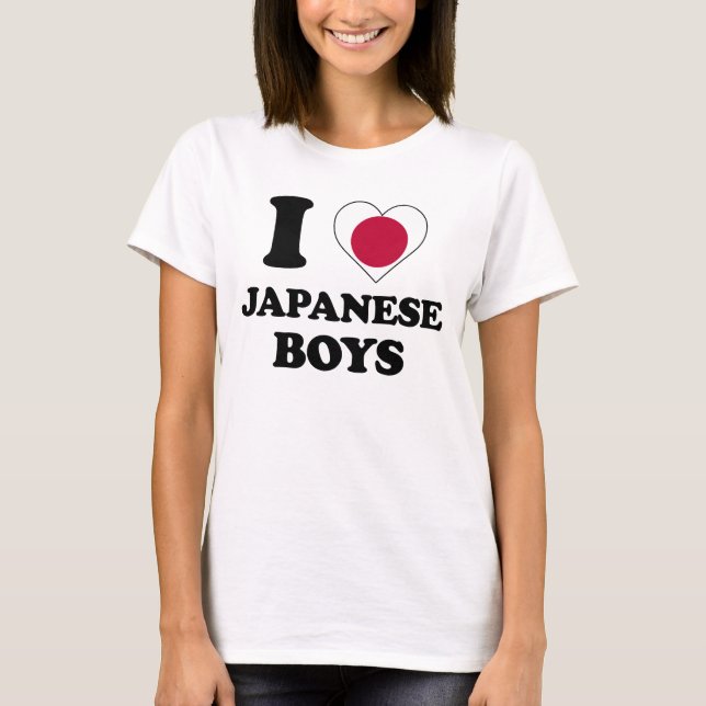 Camiseta Eu amo rapazes japoneses (Frente)