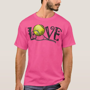 Camiseta Eu Amo Raquete de Tênis e Bola Amante do Tênis