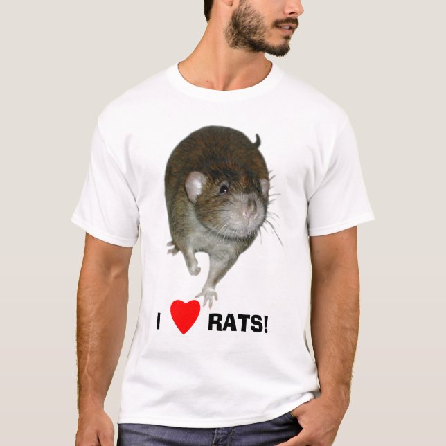 Camiseta Eu amo ratos! (Frente)