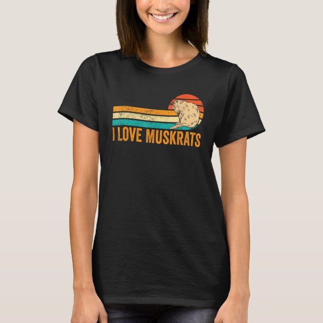 Camiseta Eu Amo Ratos Almiscarados Retro (Frente)