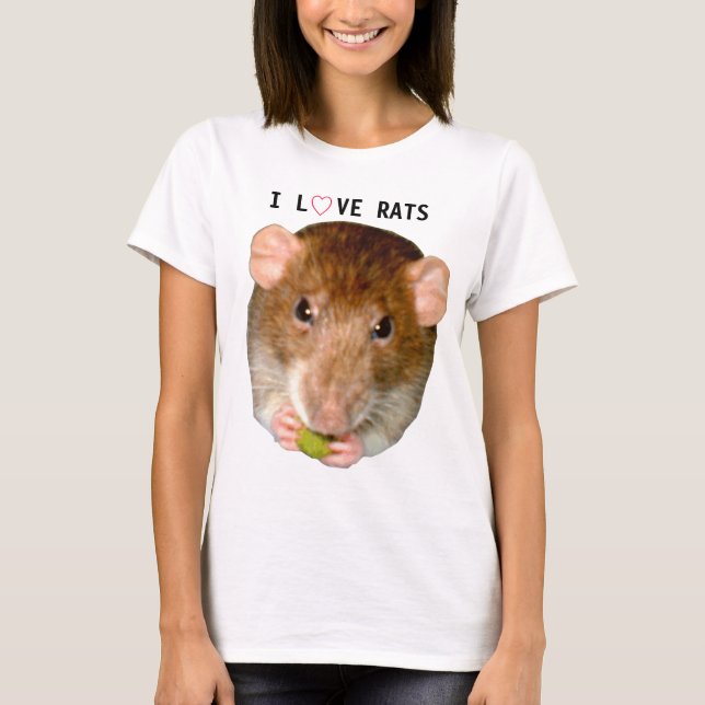 Camiseta Eu Amo Ratos T Shirt (Frente)