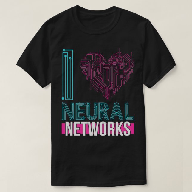 Camiseta Eu Amo Redes Neuronais Aprendizado Profundo (Frente do Design)