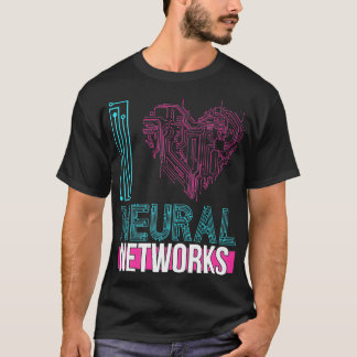 Camiseta Eu Amo Redes Neuronais Aprendizado Profundo