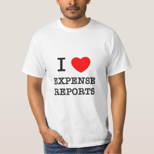 Camiseta Eu amo relatórios da despesa