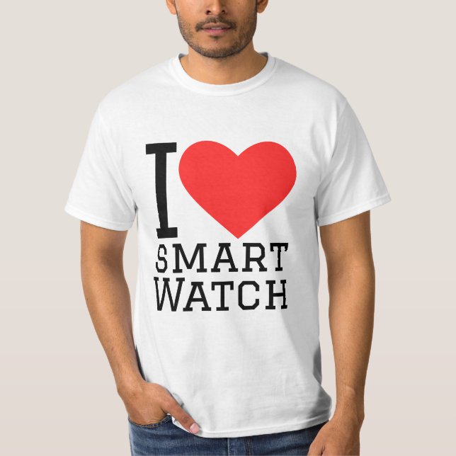Camiseta Eu amo relógio inteligente  (Frente)