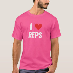 Camiseta Eu Amo Reps - Pesos de Academia Levantamento de Pe