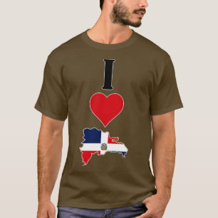 Camiseta Eu Amo República Dominicana Vertical I Heart Count