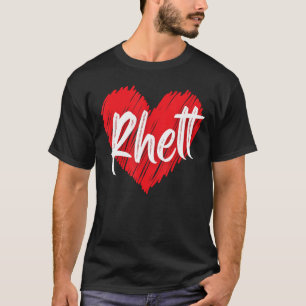 Camiseta Eu Amo Rhett Heart Engraçado Nome Rhett