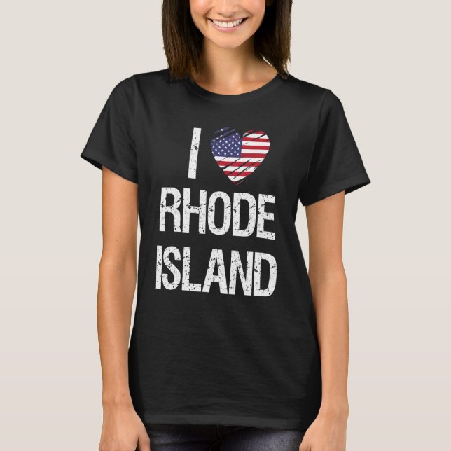 Camiseta Eu Amo Rhode Island (Frente)