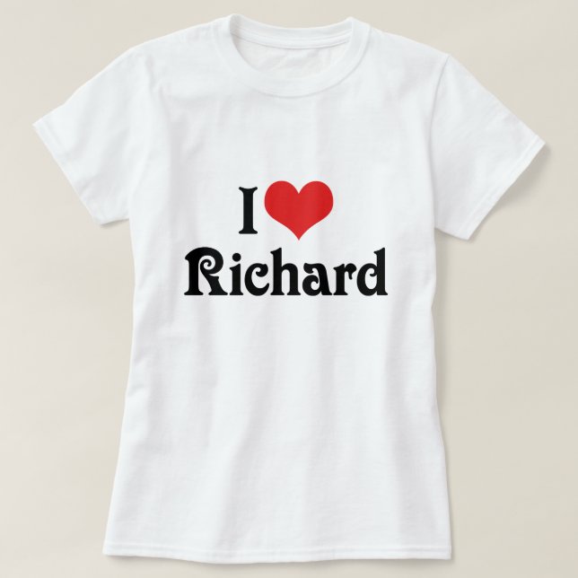Camiseta Eu Amo Richard (Frente do Design)