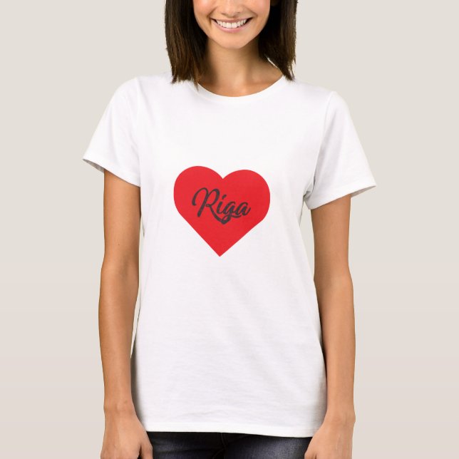 Camiseta Eu Amo Riga - Letônia (Frente)