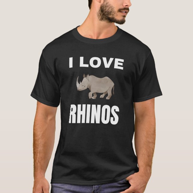 Camiseta Eu amo Rinocerontes (Frente)