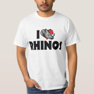 Camiseta Eu Amo Rinocerontes Coração - Amante de Rinoceront