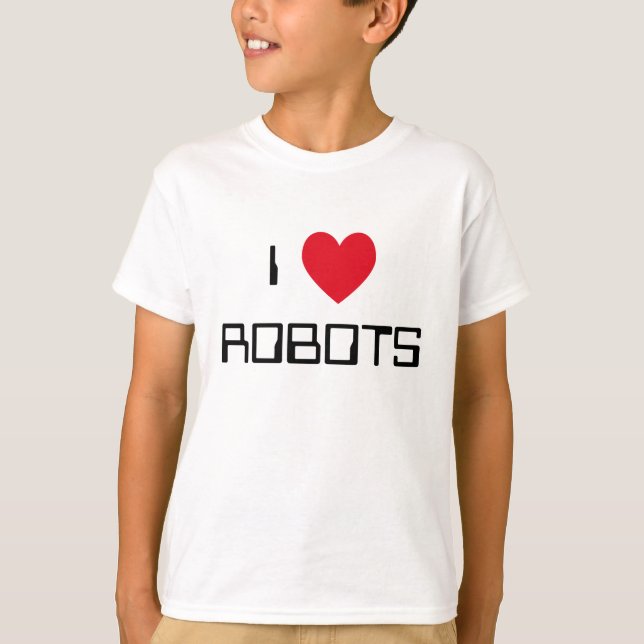 Camiseta Eu amo robôs (Frente)