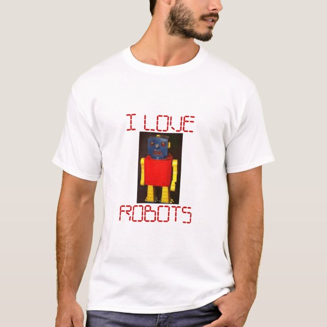 CAMISETA EU AMO ROBÔS (Frente)