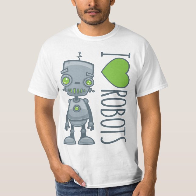 Camiseta Eu amo robôs (Frente)