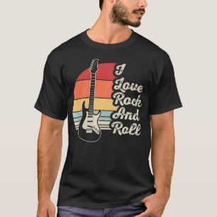 Camiseta Eu Amo Rock And Roll Guitarra Retro Vintage