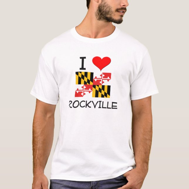 Camiseta Eu amo Rockville Maryland (Frente)