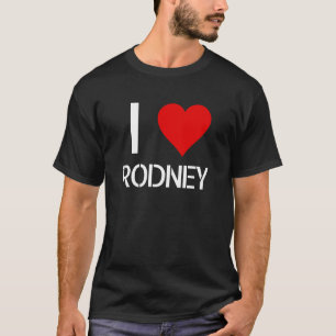 Camiseta Eu Amo Rodney Coração Namorado Bonito Aniversário