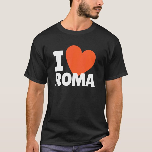 Camiseta Eu Amo Roma Heart Roma (Frente)