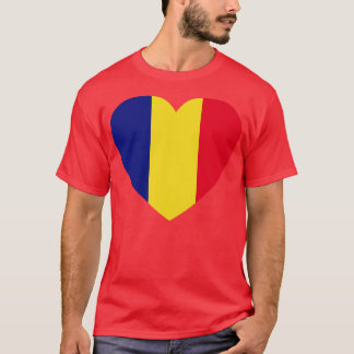Camiseta Eu Amo Romênia HeartShaped romena Flag